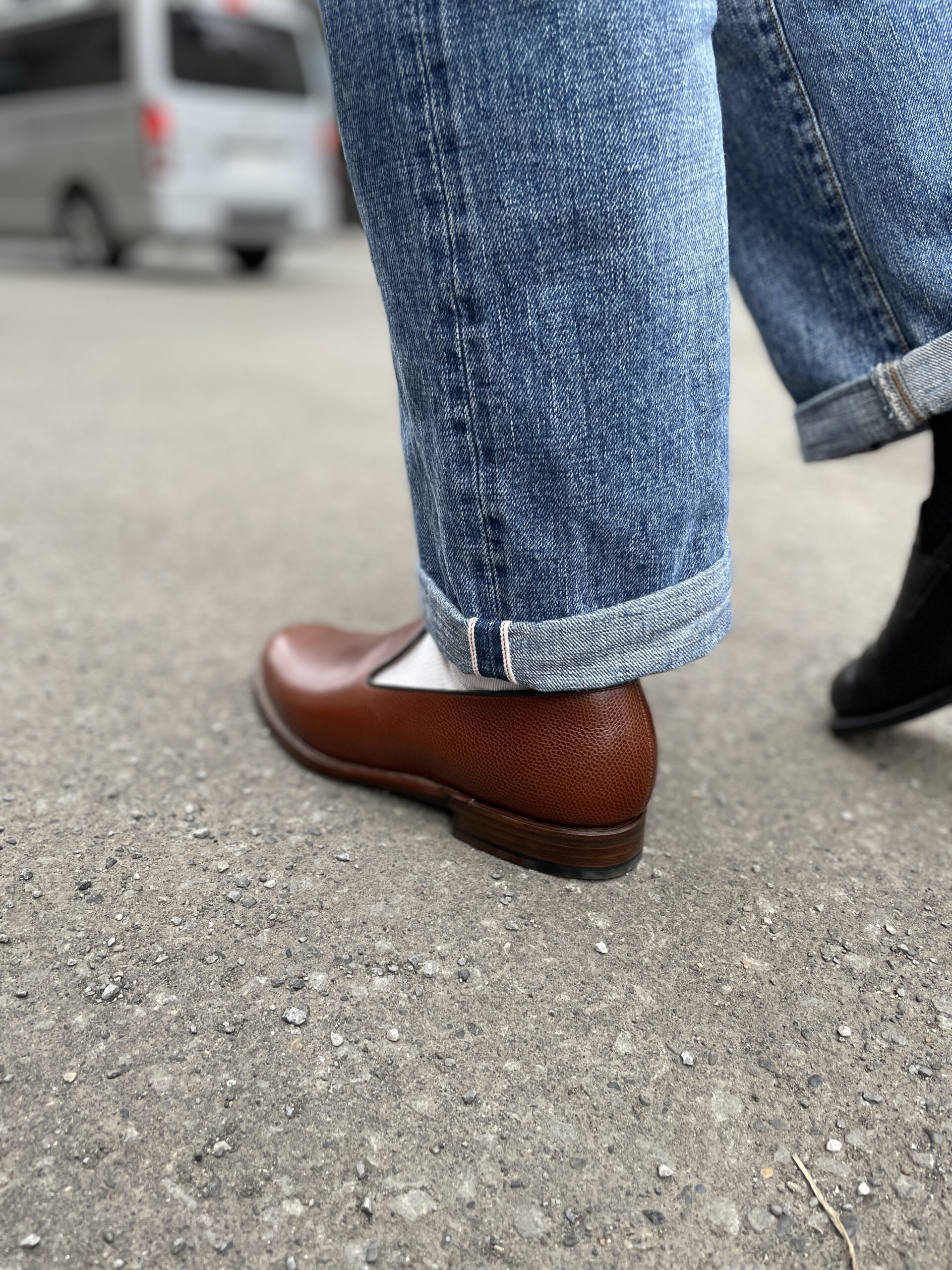 札幌のオーダーシューズ専門店ASHIDO HOKKAIDOで製作したエプロンフロントのオーダーローファー