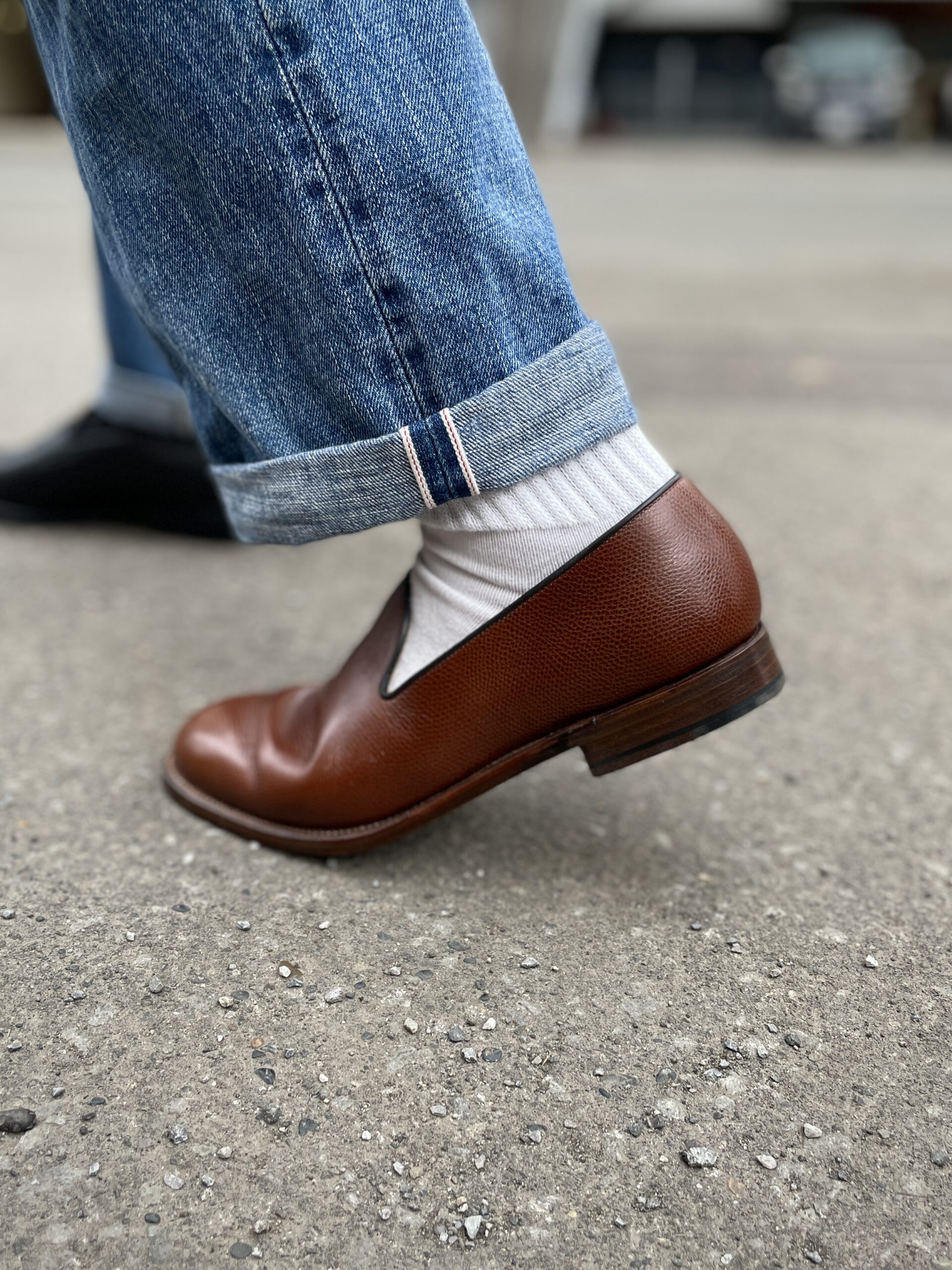 札幌のオーダーシューズ専門店ASHIDO HOKKAIDOで製作したエプロンフロントのオーダーローファー