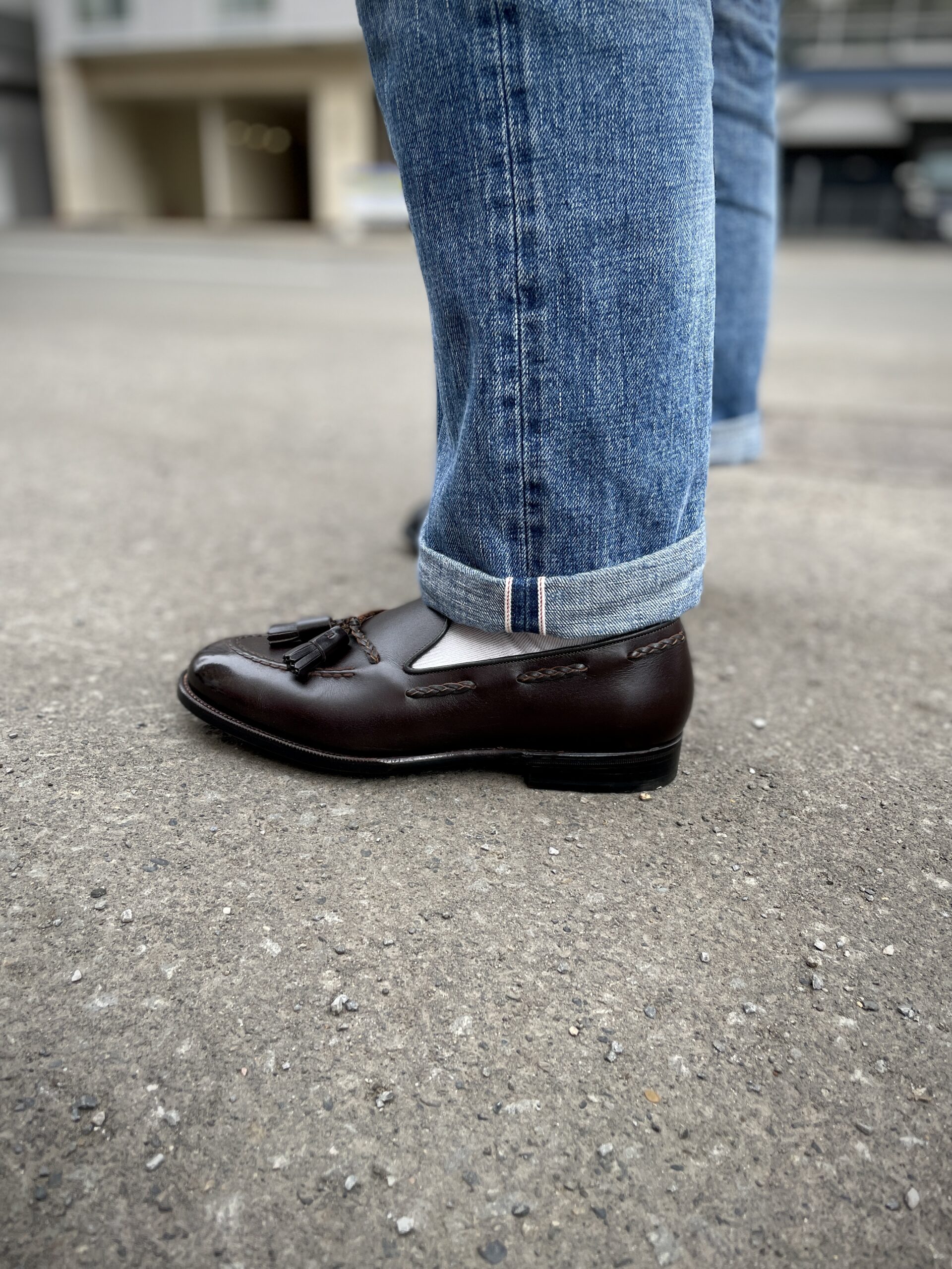 札幌のオーダーシューズ専門店ASHIDO HOKKAIDOで製作したモカタッセルローファー