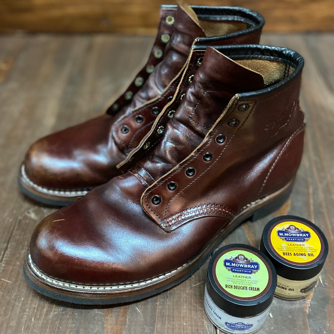 レッドウィング　アイリッシュセッター　メンテナンス　靴磨き　クリーニング　オイルアップ　サドルアップ　R&D　ベックマン